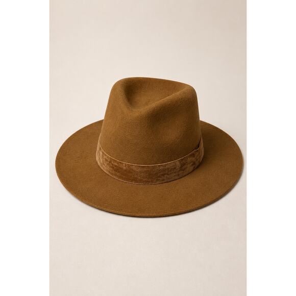 WYETH x Madewell 100% Wool Wide Brim Fedora Hat | Camel Brown | OS